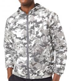 Michael Kors Battleship Camouflage Foil Print Jacket