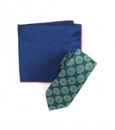 Ted Baker Green Melange Medallion Tie & Pocket Square Set