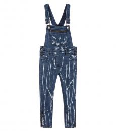 Stella McCartney Little Girls Blue Tie Dye Dungarees