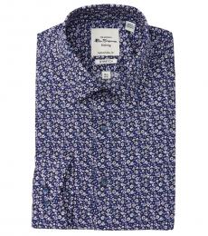 Ben Sherman Dark Blue Tailored Slim Fit Dress Shirt