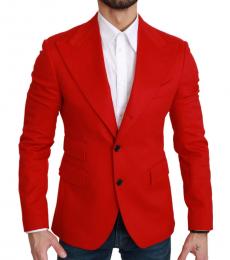 Red Cashmere Slim Fit Blazer