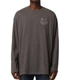 Kenzo Grey Embroidered Tiger Long Sleeve T-Shirt