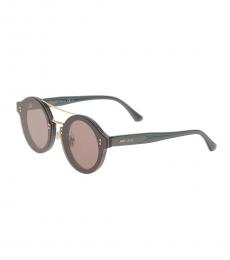 Jimmy Choo Brown Red Round Sunglasses