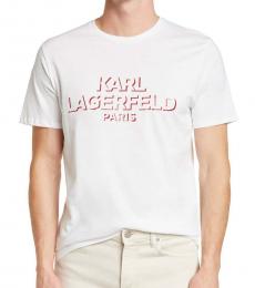 Karl Lagerfeld White Logo Print T-Shirt