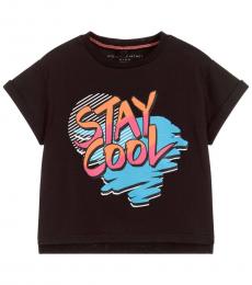 Stella McCartney Little Girls Black Stay Cool T-Shirt