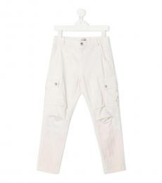 Brunello Cucinelli Boys Off-White Cotton Trousers