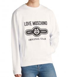 Love Moschino Optical White Logo Sweatshirt