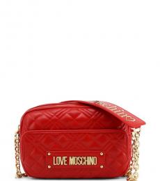 Love Moschino Red Front Pocket Small Crossbody