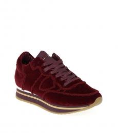 Red Chenille Tropez Sneakers