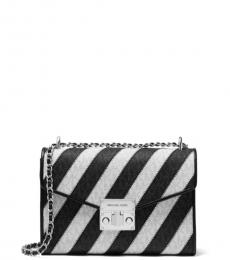 Michael Kors BlackWhite Rose Small Shoulder Bag