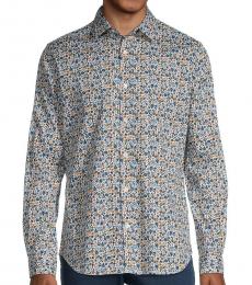 Ben Sherman Blue Mod-Fit Floral-Print Shirt