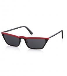 Prada Black Red Cat Eye Sunglasses