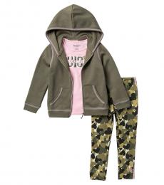 Juicy Couture 3 Piece Hoodie/T-Shirt/Leggings Set (Little Girls)