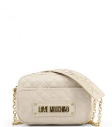 Love Moschino White Front Pocket Small Crossbody