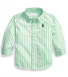 Ralph Lauren Baby Boys New Lime Striped Poplin Shirt