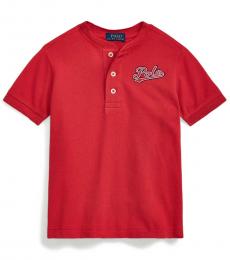 Ralph Lauren Little Boys Evening Post Red Henley Shirt