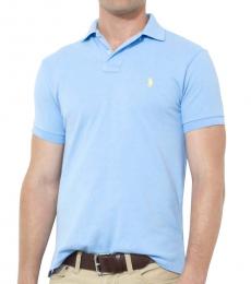Blue Classic Fit Mesh Polo