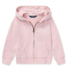Ralph Lauren Little Girls Hint Of Pink French Terry Hoodie