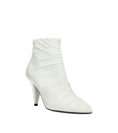 Celine White Leather Ankle Boots