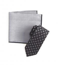 Ted Baker Black Melange Floral Tie & Pocket Square Set