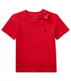 Ralph Lauren Baby Boys Red Crew Neck T-Shirt
