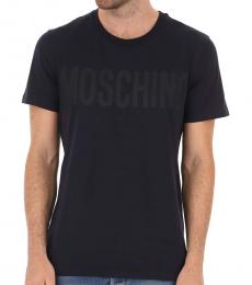 Moschino Navy Blue Title-Dark Navy Logo Graphic T-Shirt