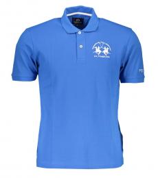 La Martina Royal Blue Contrasting Logo Regular Fit Polo