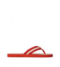 Tory Burch Liberty Red Gemini Link Flip Flops