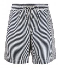 Brunello Cucinelli Navy Blue Riviera Stripe Bermuda