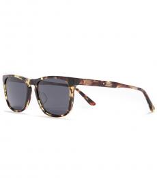 Bottega Veneta Havana Transparent Square Sunglasses