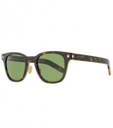 Ermenegildo Zegna Green Dark Havana Sunglasses