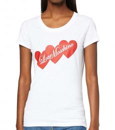 Love Moschino White Logo Graphic T-Shirt