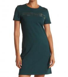 Calvin Klein Dark Green Logo T-Shirt Dress