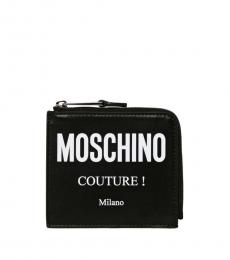 Moschino Black Logo Zip Wallet