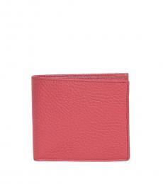 Tom Ford Red Leather Bifold Coin Pocket Wallet