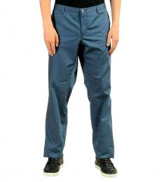 Blue Stretch Casual Pants