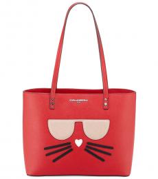 Karl Lagerfeld Crimson Maybelle Choupette Large Tote