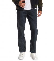 True Religion Navy Blue Ricky Flap Straight Leg Jeans