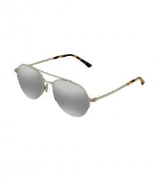 Jimmy Choo Light Gold Flash Aviator Sunglasses