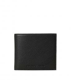 Emporio Armani Black Tumbled Leather Bi Fold Wallet