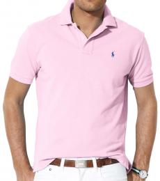 Light Pink Classic Fit Mesh Polo