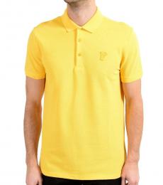 Versace Collection Yellow Graphic Print Polo