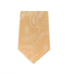 Yellow Modern Paisley Slim Silk Tie