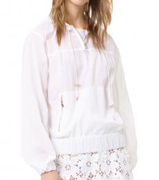 Michael Kors White Paper Nylon Popover Jacket