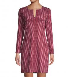 Diane Von Furstenberg Maroon Reina Star-Print Dress
