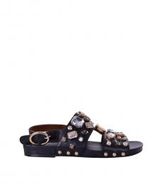 Dolce & Gabbana Black Crystals Embellished Sandals