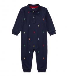 Ralph Lauren Baby Boys Navy Interlock Coverall