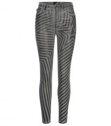 Love Moschino Silver Striped Slim Fit Jeans