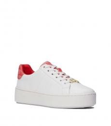Michael Kors White Red Logo Trim Sneakers