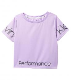 Calvin Klein Girls Purple Running Logo T-Shirt